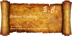 Bakos Cintia névjegykártya